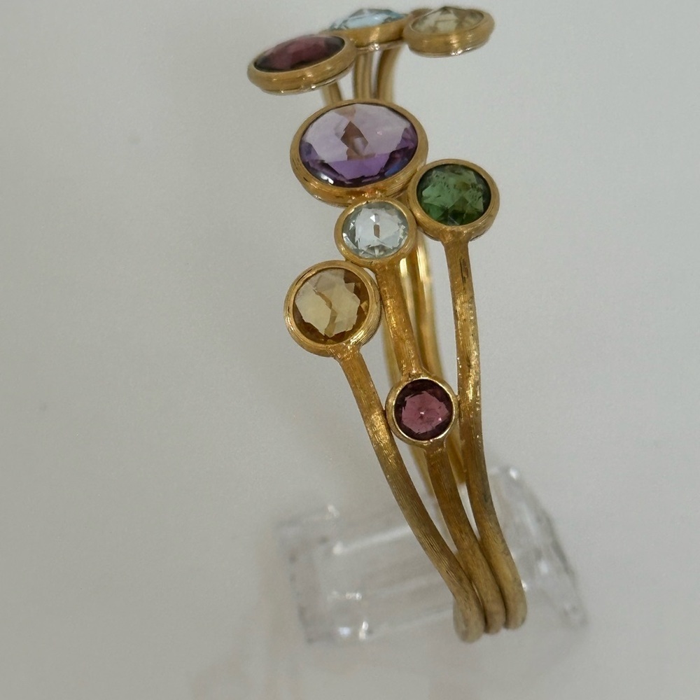 Marco Bicego 18k gold JAIPUR Color Gemstone cuff Bracelet​ ⭐️ - Picture 12 of 15